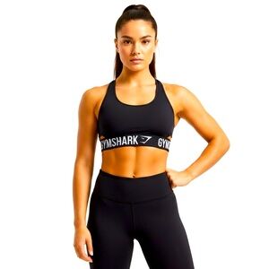 Gymshark Black Logo Elastic Sports Bra